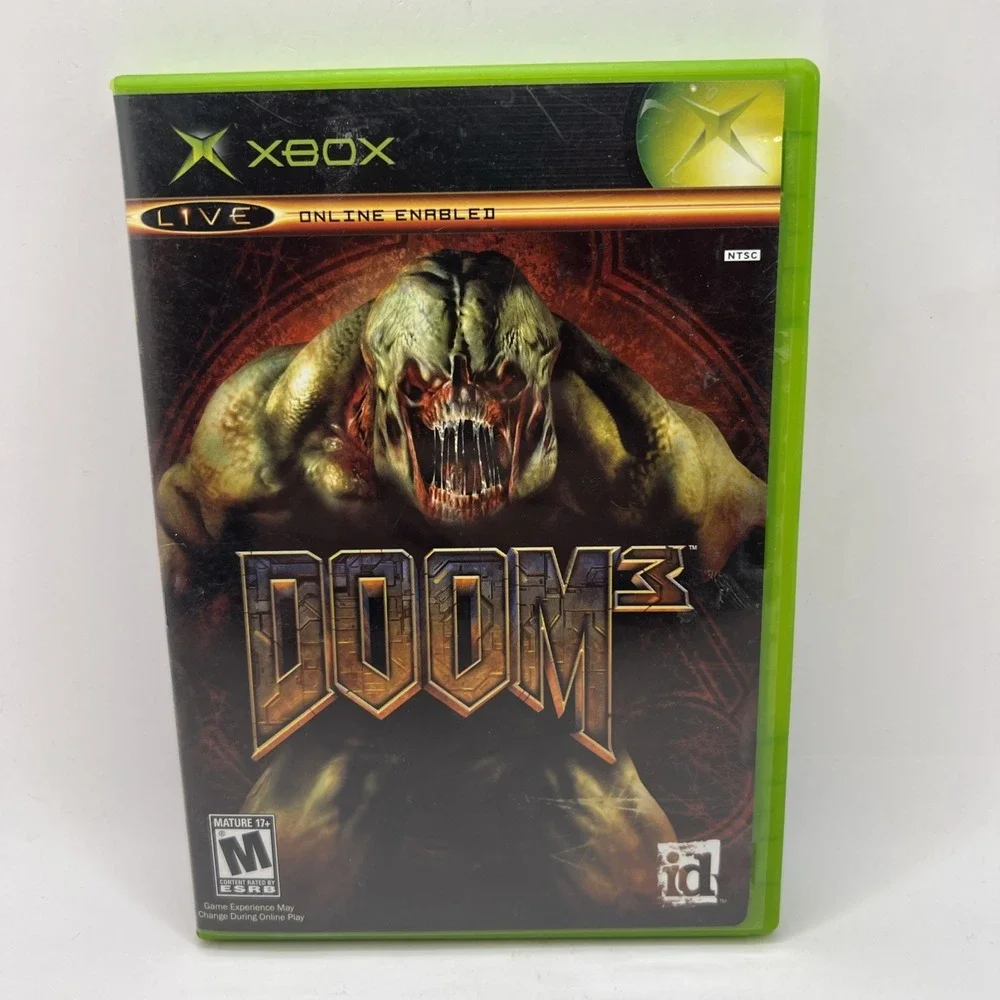 Doom 3 (Original Xbox, 2005) Game Black Label Complete with Manual CIB Tested